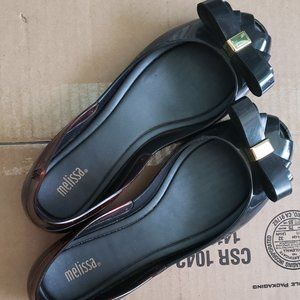 Melissa Black Bow Flats Size 6